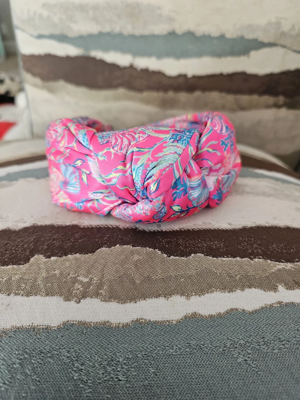 Lilly Pulitzer Bright Pink Floral Knotted Headband